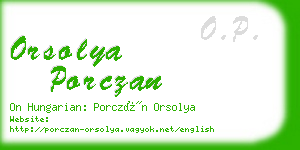 orsolya porczan business card